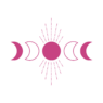Phases de la lune dessinées en rose.